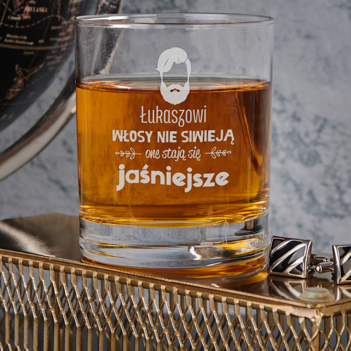 Włosy nie siwieją - Szklanka do whisky Włosy nie siwieją - Szklanka do whisky