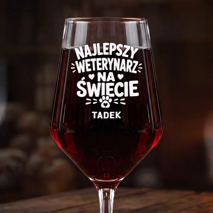 Mega Kieliszek Do Wina z Grawerem Dla Weterynarza Prezent Dla Mężczyzny: Najlepszy Weterynarz