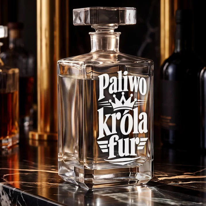 Karafka Do Wódki z Grawerem Dla Fana Motoryzacji Prezent: Paliwo Króla Fur