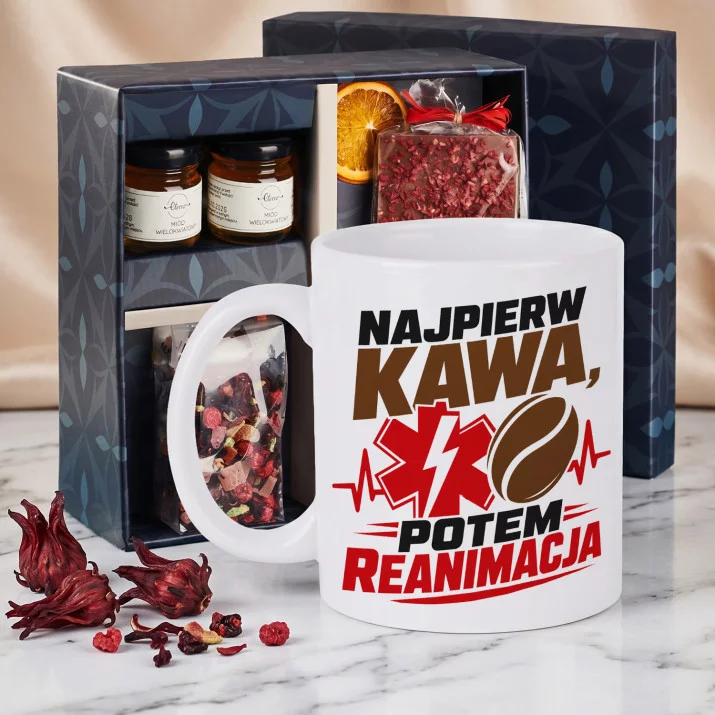 Zestaw Prezenowy Z Kubkiem Dla Ratownika Medycznego: Najpierw Kawa Zestaw Prezenowy Z Kubkiem Dla Ratownika Medycznego: Najpierw Kawa