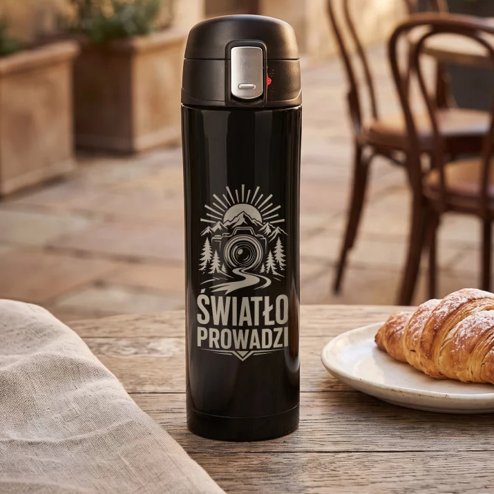 Kubek Termiczny 440ml Dla Fotografa Prezent: Światło Prowadzi