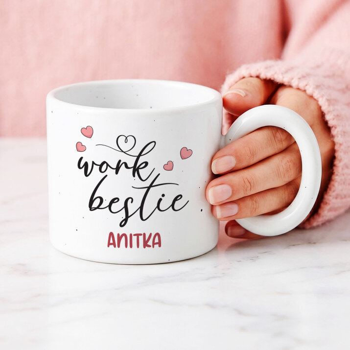 Work bestie - Kubek z okrągłym uchem