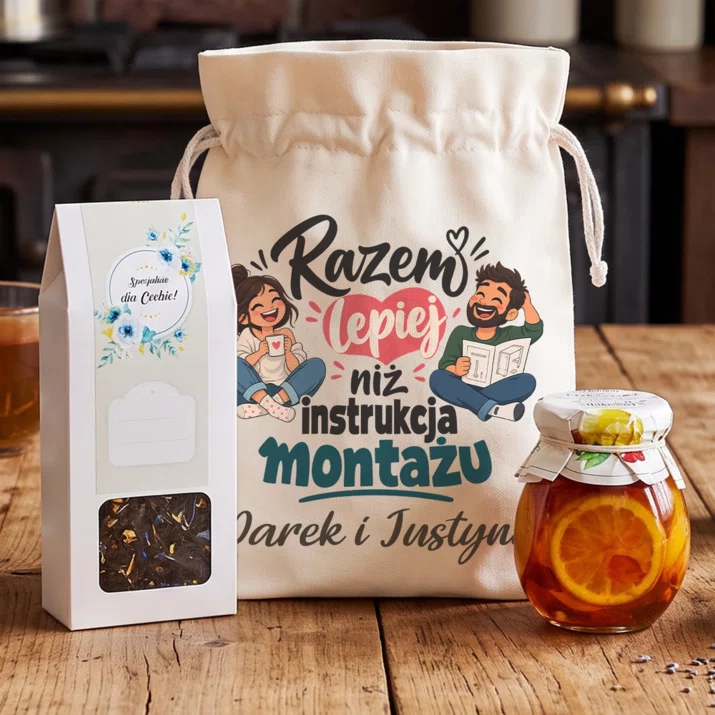 Zestaw Prezentowy z Herbatą Na Parapetówkę Prezent Dla Pary: Razem Lepiej Niż