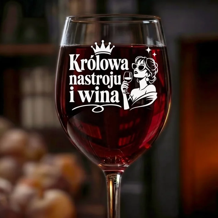 Kieliszek Do Wina Dla Niej Prezent Na Walentynki Dla Kobiety: Królowa Nastroju I Wina