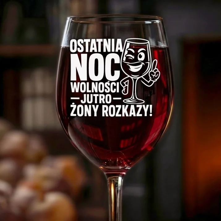 Kieliszek Do Wina Na Kawalerski Prezent Dla Mężczyzny: Ostatnia Noc Wolności
