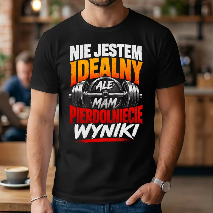 Koszulka Męska Dla Kulturysty Prezent Dla Mężczyzny: Nie Jestem Idealny