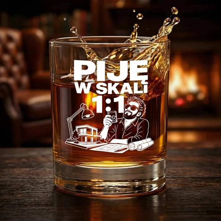 Szklanka Do Whisky Dla Architekta Prezent Dla Mężczyzny: Piję W Skali 1:1 Szklanka Do Whisky Dla Architekta Prezent Dla Mężczyzny: Piję W Skali 1:1