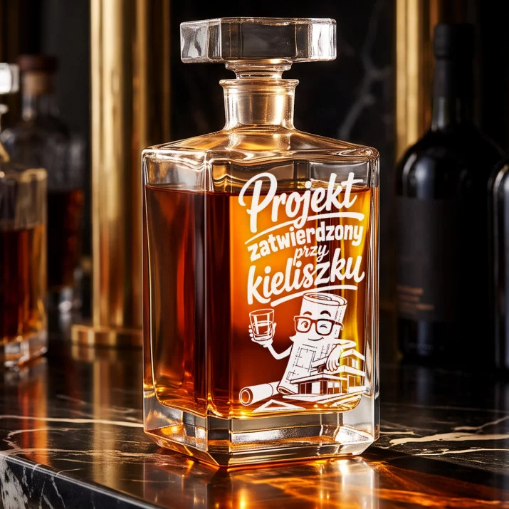 Karafka Do Whisky z Grawerem Dla Architekta Prezent: Toast Architekta Karafka Do Whisky z Grawerem Dla Architekta Prezent: Toast Architekta