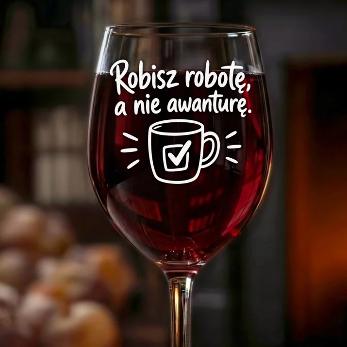 Kieliszek Do Wina Dla Współpracownika Prezent Dla Mężczyzny: Robisz Robotę - Grawer Kieliszek Do Wina Dla Współpracownika Prezent Dla Mężczyzny: Robisz Robotę - Grawer