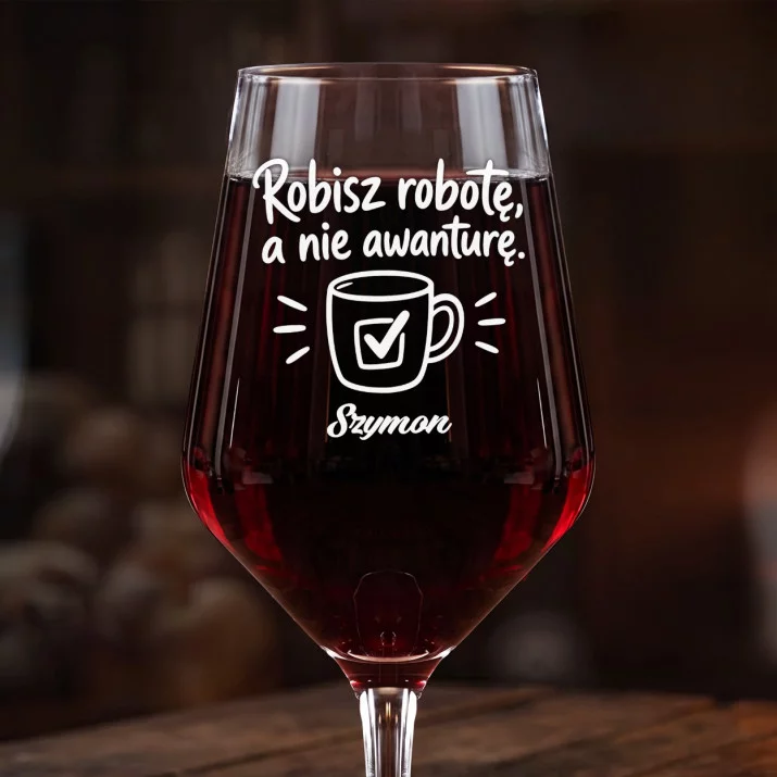 Mega Kieliszek Do Wina z Grawerem Dla Współpracownika Prezent Dla Mężczyzny: Robisz Robotę - Grawer Mega Kieliszek Do Wina z Grawerem Dla Współpracownika Prezent Dla Mężczyzny: Robisz Robotę - Grawer