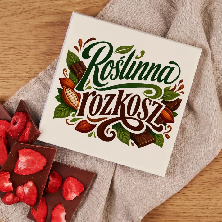 Czekolada Z Truskawkami Dla Weganki Prezent Dla Kobiety: Roślinna Elegancja Czekolada Z Truskawkami Dla Weganki Prezent Dla Kobiety: Roślinna Elegancja