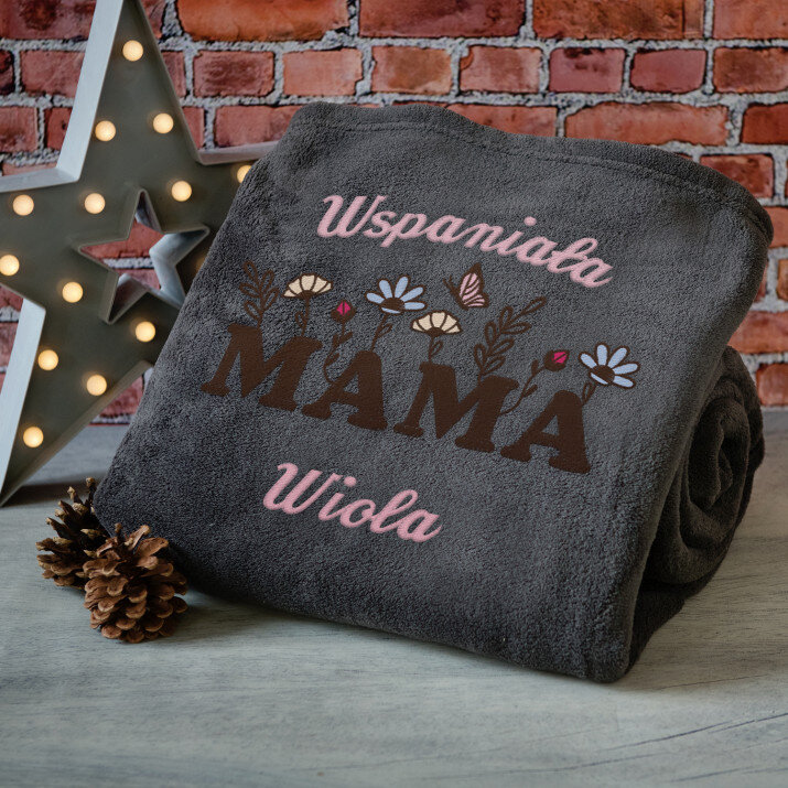 Wspaniała mama - koc z haftem