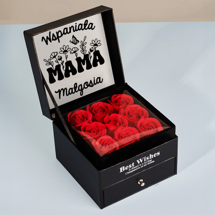 Wspaniała mama - Pudełko na biżuterię z wiecznymi różami