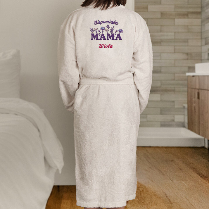 Wspaniała mama - Szlafrok biały damski
