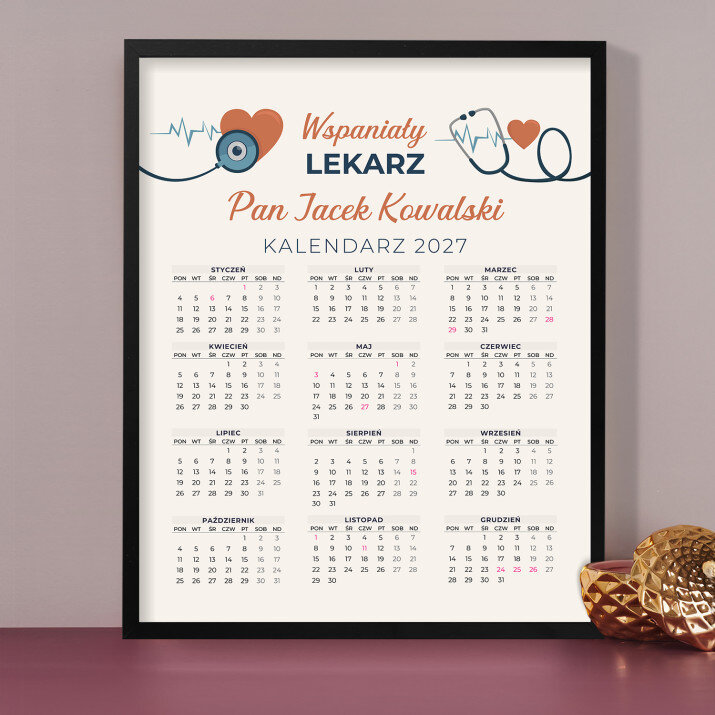 Wspaniały lekarz - Kalendarz w ramce Wspaniały lekarz - Kalendarz w ramce