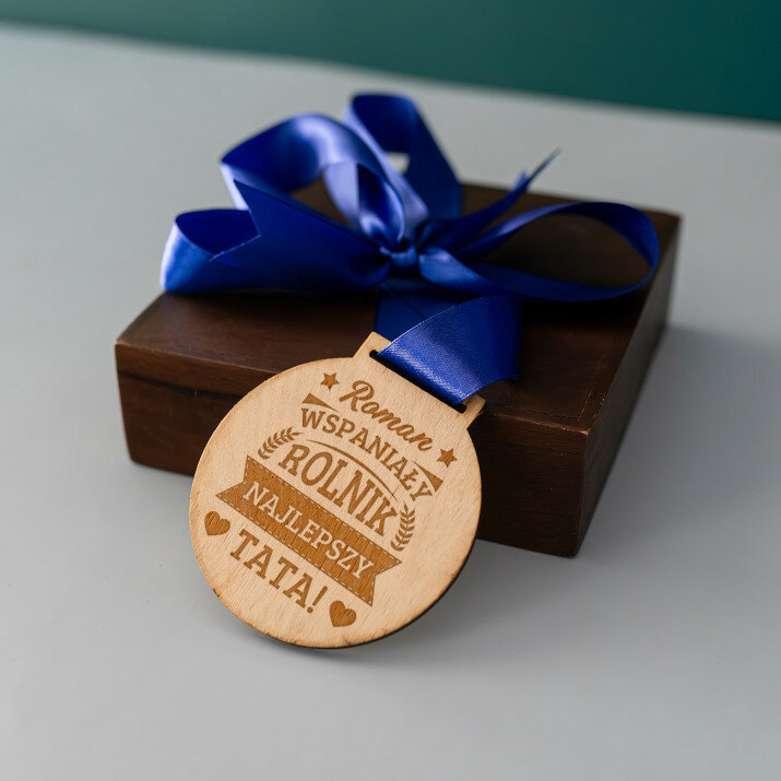 Wspaniały rolnik, najlepszy tata - Drewniany medal