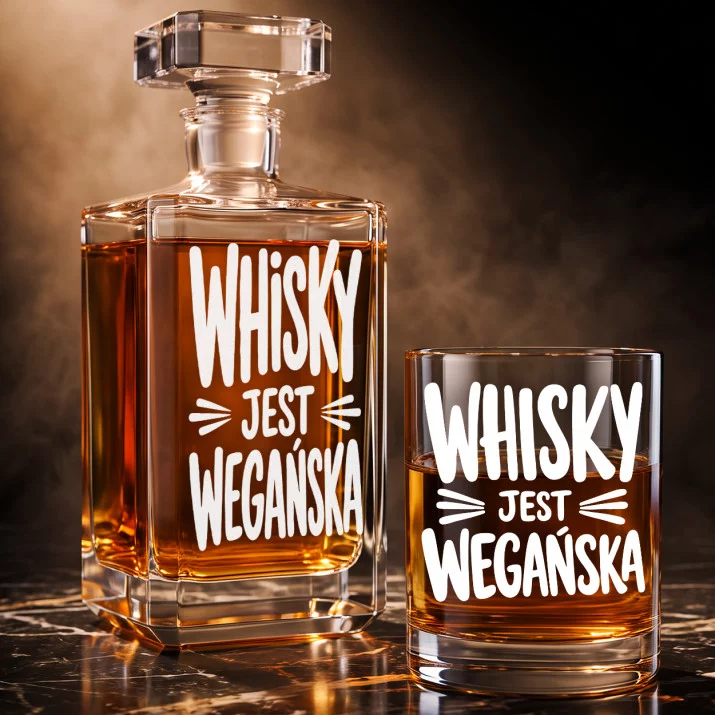 Zestaw Do Whisky Na Dzień Mężczyzny Prezent Dla Mężczyzny: Whisky Jest Wegańska