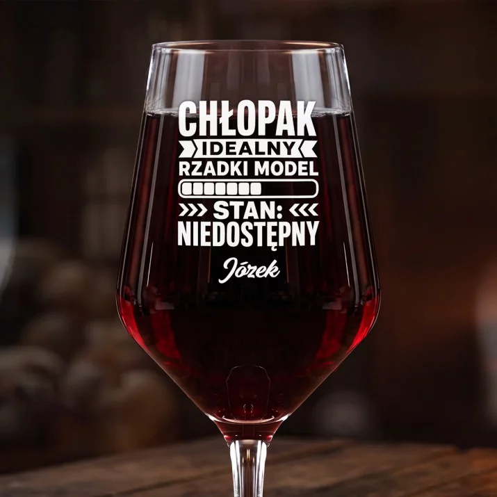 Mega Kieliszek Do Wina z Grawerem Dla Chłopaka Prezent Na Dzień Chłopaka Dla Mężczyzny: Chłopak Idealny Mega Kieliszek Do Wina z Grawerem Dla Chłopaka Prezent Na Dzień Chłopaka Dla Mężczyzny: Chłopak Idealny