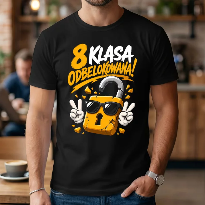 Koszulka Męska Na Zakończenie 8 Klasy Prezent Dla Mężczyzny: 8 Klasa Odblokowana