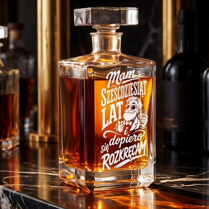 Karafka Do Whisky z Grawerem Dla 60 Latka Prezent Na 60 Urodziny: Humorystyczny Toast