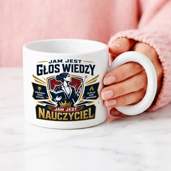 Kubek Z Okrągłym Uchem Dla Nauczyciela Prezent Na Dzień Nauczyciela Dla Mężczyzny: Głos Wiedzy