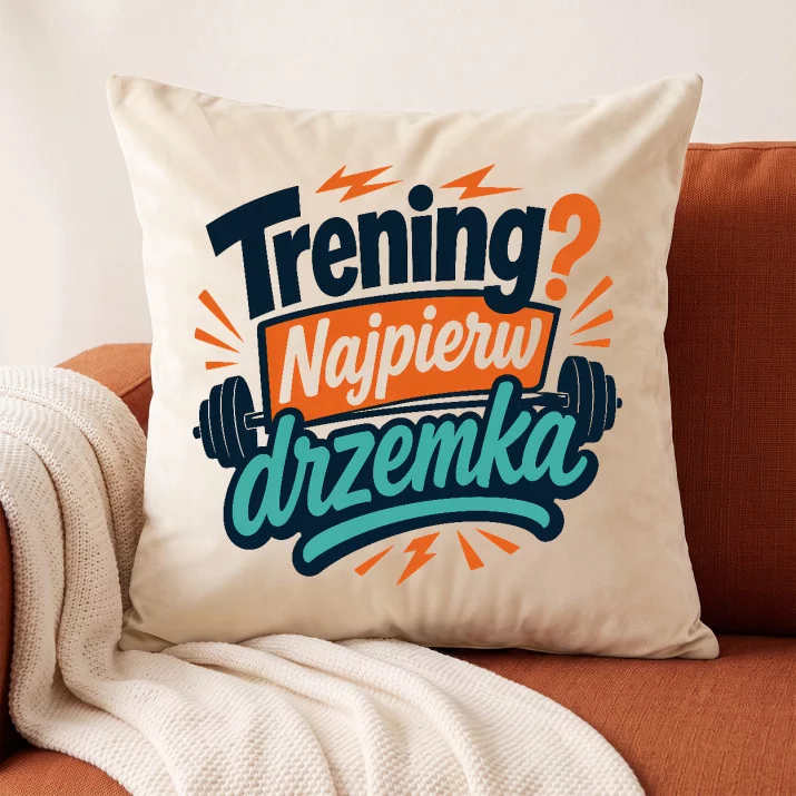 Poduszka Dekoracyjna Dla Sportowca Prezent Dla Mężczyzny: Treningowa Drzemka Poduszka Dekoracyjna Dla Sportowca Prezent Dla Mężczyzny: Treningowa Drzemka