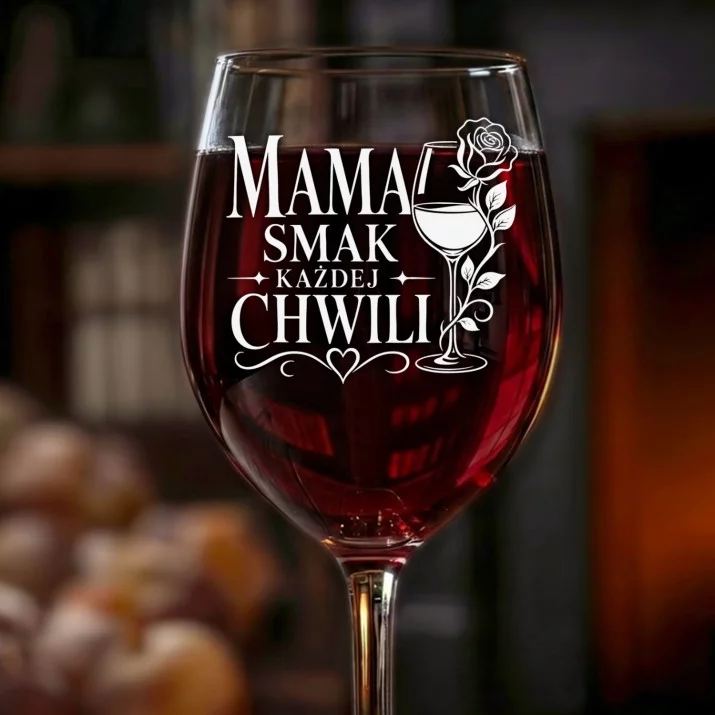 Kieliszek Do Wina Na Dzień Mamy Prezent Dla Mamy Kobiety: Mama Smak Każdej Chwili Kieliszek Do Wina Na Dzień Mamy Prezent Dla Mamy Kobiety: Mama Smak Każdej Chwili