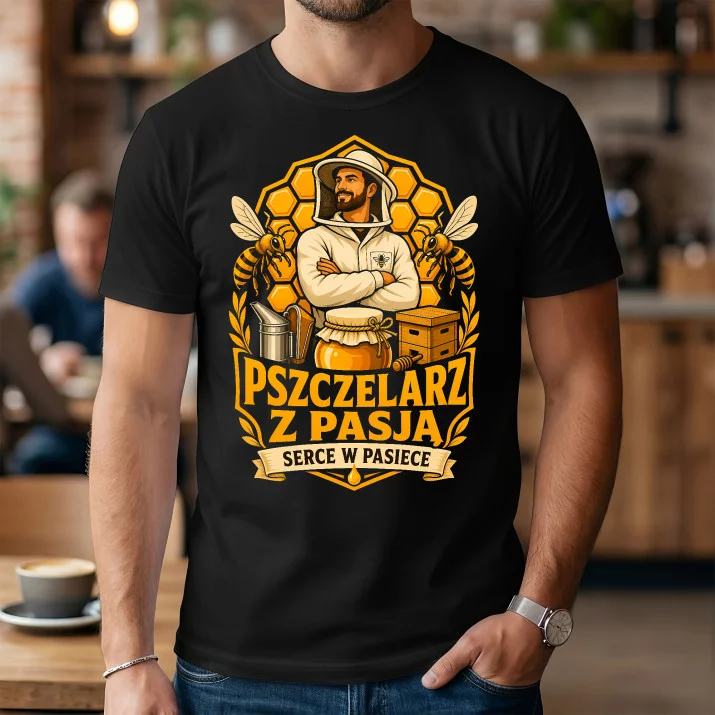 Koszulka Męska Dla Pszczelarza Prezent Dla Mężczyzny: Pszczelarz Z Pasją