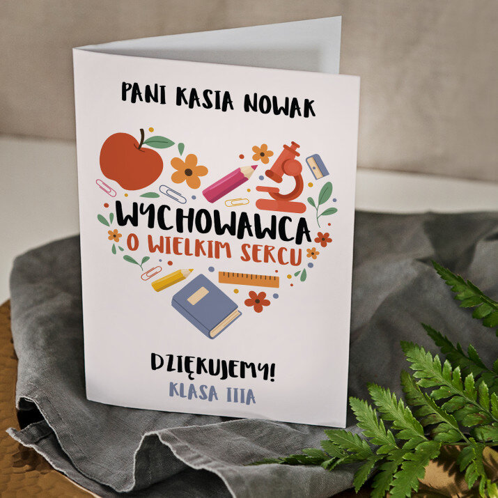 Wychowawca o wielkim sercu - kartka z życzeniami