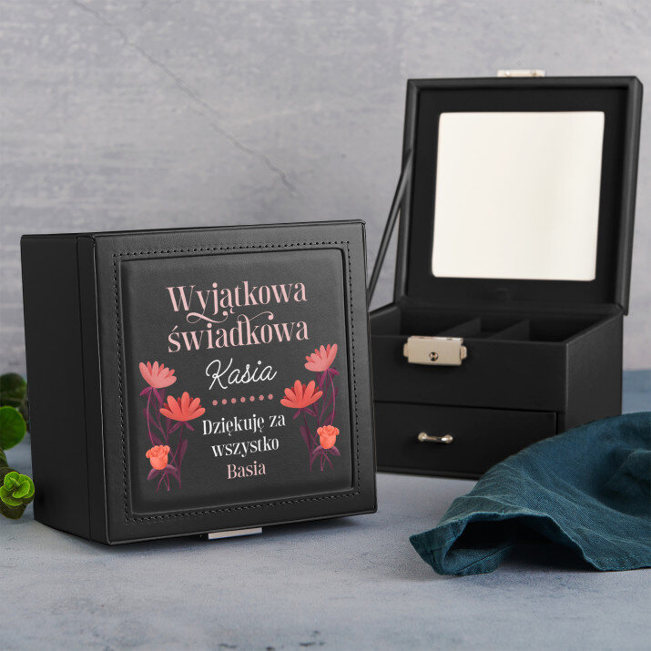 Wyjątkowa świadkowa - Szkatułka biała z lusterkiem