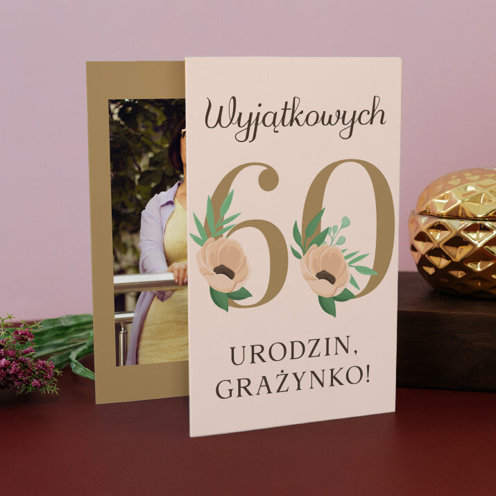 wyjątkowych 60 urodzin kwiaty - Harmonijka ze zdjęć