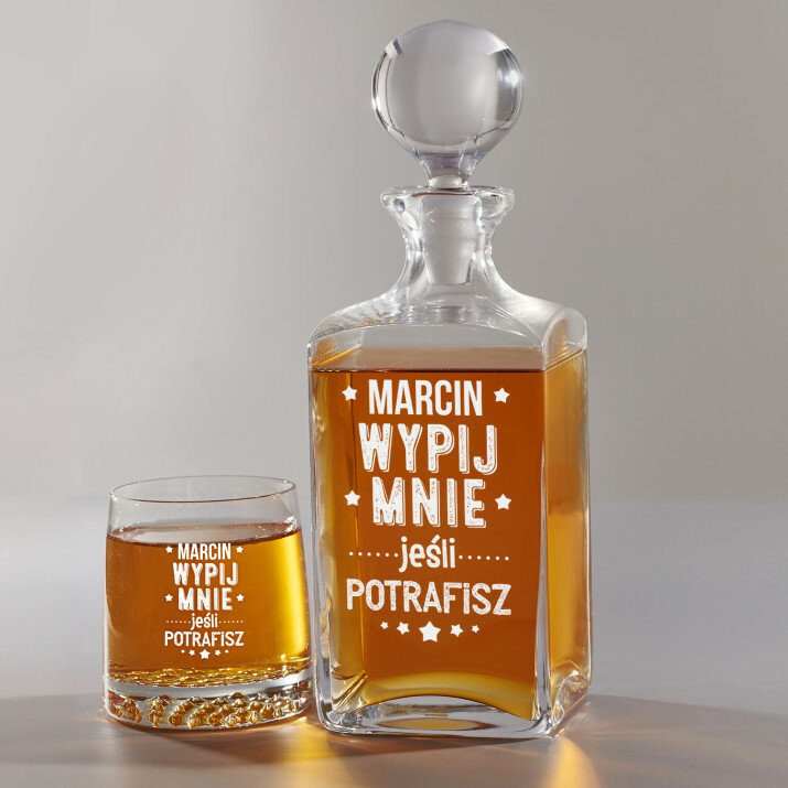 Wypij mnie - Zestaw Grawerowana Karafka I Szklanki Do Whisky