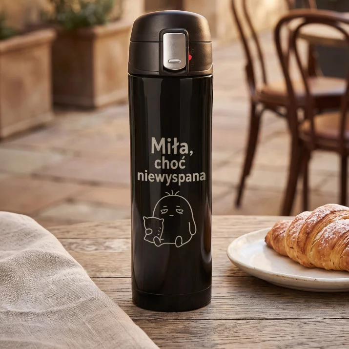 Kubek Termiczny 440ml Dla Przyjaciółki Prezent: Miła, Choć Niewyspana