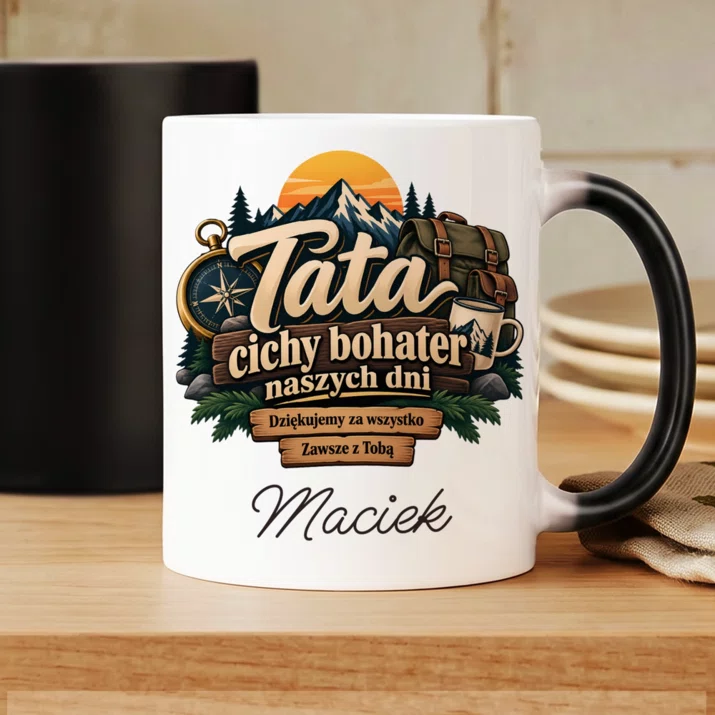 Kubek Personalizowany Dla Taty Prezent Na Dzień Ojca Dla Mężczyzny: Tata Cichy Bohater Kubek Personalizowany Dla Taty Prezent Na Dzień Ojca Dla Mężczyzny: Tata Cichy Bohater