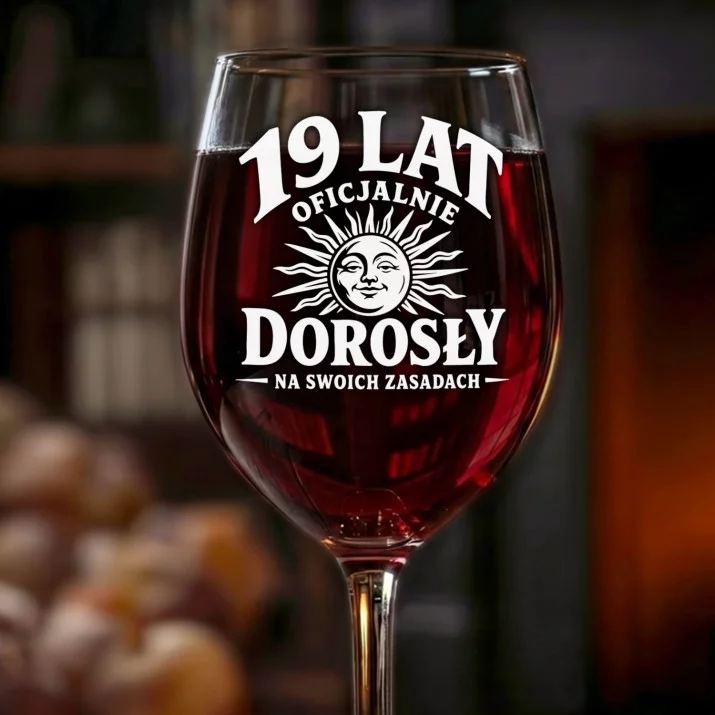 Kieliszek Do Wina Dla 19 Latka Prezent Dla Mężczyzny: 19 Lat Oficjalnie Dorosły Kieliszek Do Wina Dla 19 Latka Prezent Dla Mężczyzny: 19 Lat Oficjalnie Dorosły