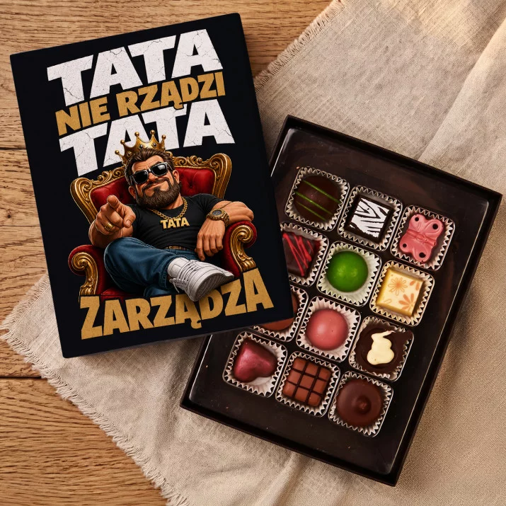 Czekoladki Dla Taty Prezent Na Dzień Ojca Dla Mężczyzny: Tata Nie Rządzi, Tata Zarządza Czekoladki Dla Taty Prezent Na Dzień Ojca Dla Mężczyzny: Tata Nie Rządzi, Tata Zarządza