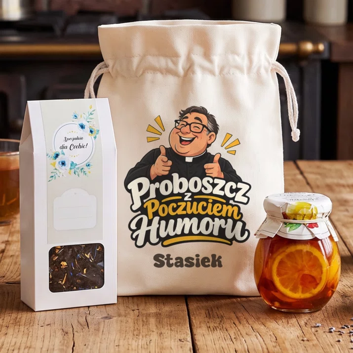 Zestaw Prezentowy z Herbatą Dla Księdza Prezent Dla Mężczyzny: Proboszcz Z Poczuciem Zestaw Prezentowy z Herbatą Dla Księdza Prezent Dla Mężczyzny: Proboszcz Z Poczuciem