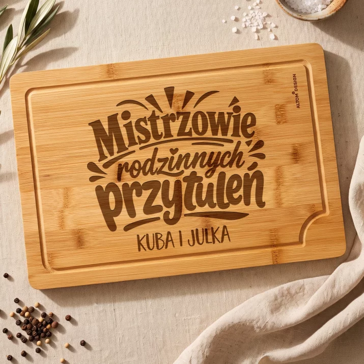 Deska Do Krojenia z Grawerem Na Dzień Babci i Dziadka Prezent Dla Babci i Dziadka Pary: Mistrzowie Rodzinnych