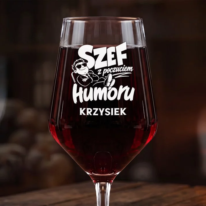 Mega Kieliszek Do Wina z Grawerem Dla Szefa Prezent Dla Mężczyzny: Szef Z Poczuciem Humoru Mega Kieliszek Do Wina z Grawerem Dla Szefa Prezent Dla Mężczyzny: Szef Z Poczuciem Humoru