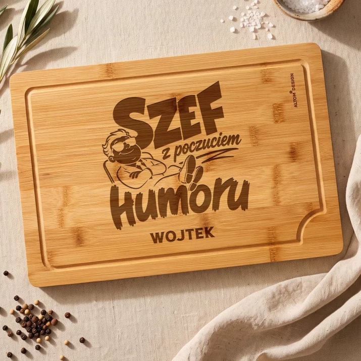 Deska Do Krojenia z Grawerem Dla Szefa Prezent Dla Mężczyzny: Szef Z Poczuciem Humoru Deska Do Krojenia z Grawerem Dla Szefa Prezent Dla Mężczyzny: Szef Z Poczuciem Humoru