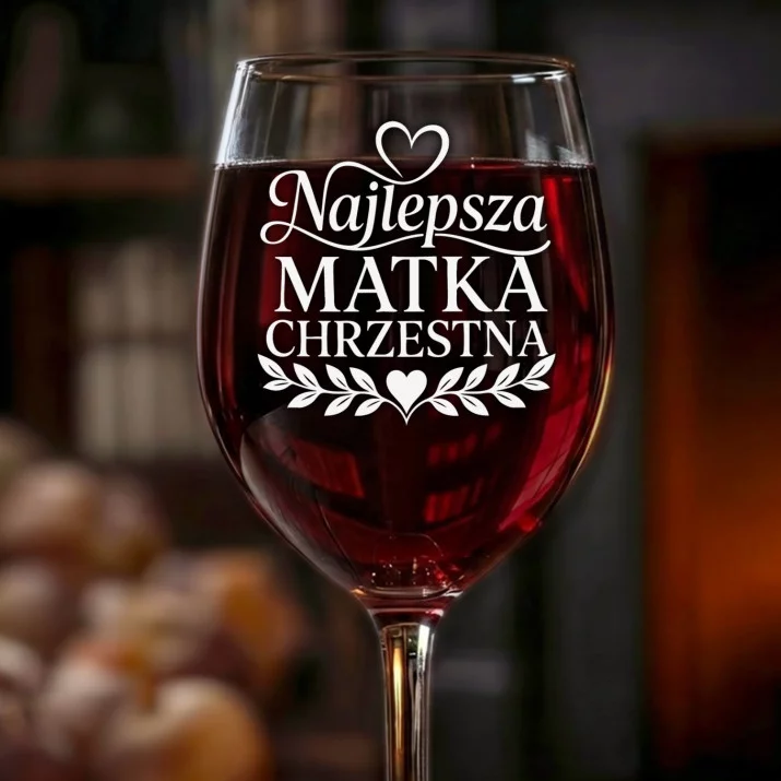 Kieliszek Do Wina Dla Matki Chrzestnej Prezent Dla Kobiety: Najlepsza Matka Chrzestna