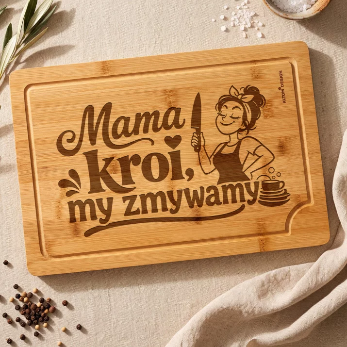 Deska Do Krojenia Na Dzień Matki Prezent Dla Mamy Kobiety: Rodzinny Podział Pracy Deska Do Krojenia Na Dzień Matki Prezent Dla Mamy Kobiety: Rodzinny Podział Pracy