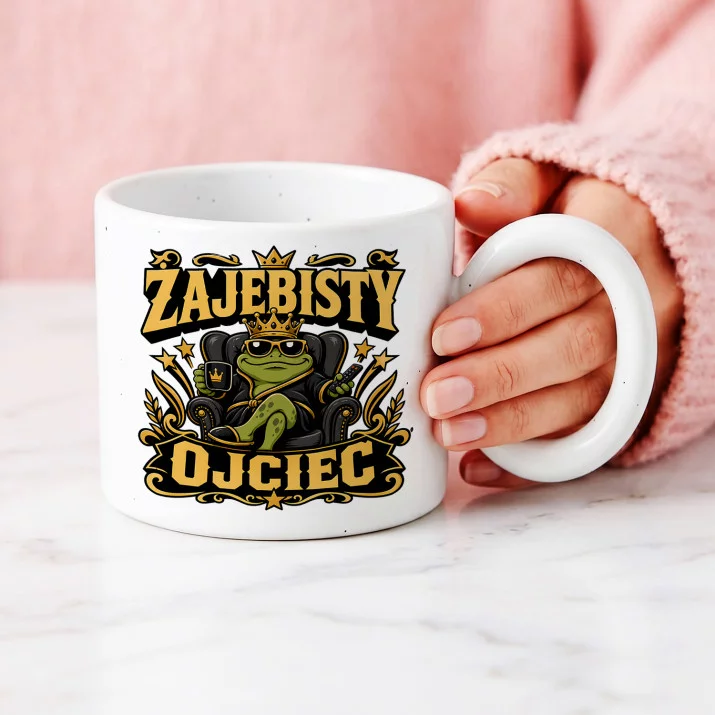 Kubek Z Okrągłym Uchem Dla Taty Prezent Na Dzień Ojca Dla Mężczyzny: Król Ojcostwa Kubek Z Okrągłym Uchem Dla Taty Prezent Na Dzień Ojca Dla Mężczyzny: Król Ojcostwa