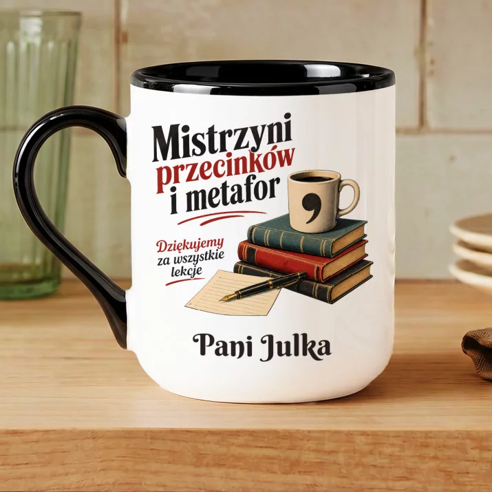 Kubek Personalizowany Dla Nauczycielki Polskiego Prezent Na Dzień Nauczyciela Dla Kobiety: Mistrzyni Przecinków I