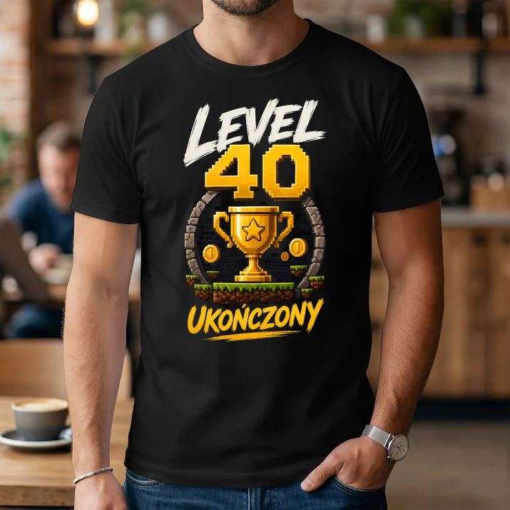 Koszulka Męska Na 40 Urodziny Prezent Dla Mężczyzny: Level 40