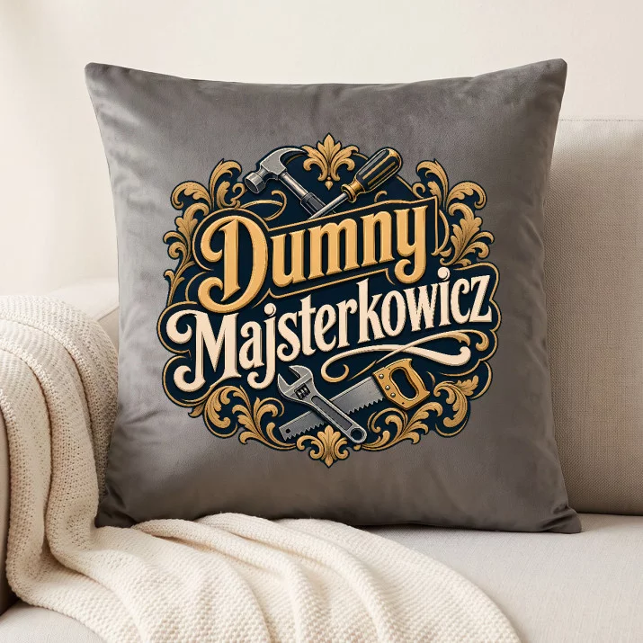 Poduszka Dekoracyjna Na Urodziny Prezent Dla Mężczyzny: Dumny Majsterkowicz Poduszka Dekoracyjna Na Urodziny Prezent Dla Mężczyzny: Dumny Majsterkowicz