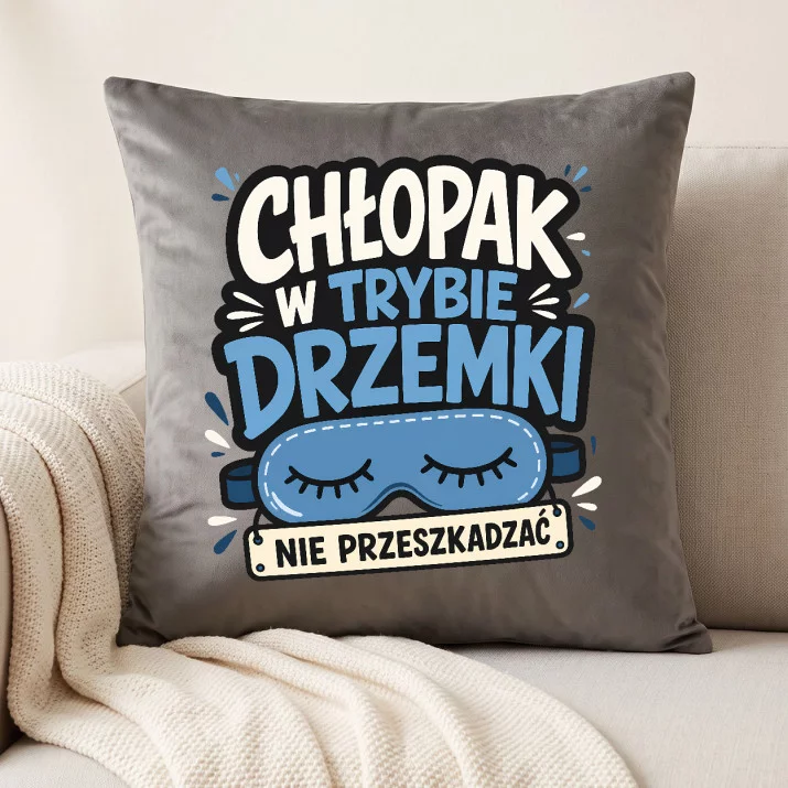 Poduszka Dekoracyjna Dla Chłopaka Prezent Na Dzień Chłopaka Dla Mężczyzny: Chłopak W Trybie Drzemki