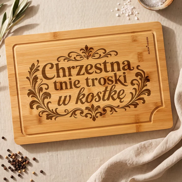 Deska Do Krojenia Dla Chrzestnej Prezent Dla Kobiety: Akant Chrzestnej Kuchni Deska Do Krojenia Dla Chrzestnej Prezent Dla Kobiety: Akant Chrzestnej Kuchni