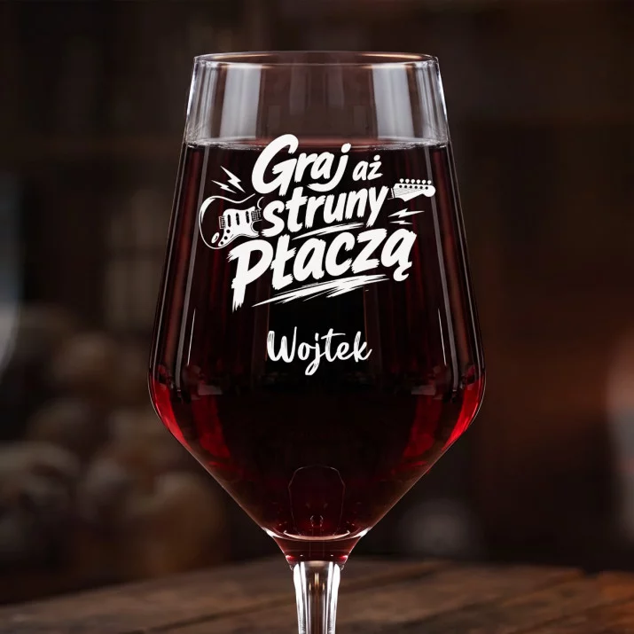 Mega Kieliszek Do Wina z Grawerem Dla Gitarzysty Prezent Dla Mężczyzny: Graj Aż Struny Płaczą Mega Kieliszek Do Wina z Grawerem Dla Gitarzysty Prezent Dla Mężczyzny: Graj Aż Struny Płaczą