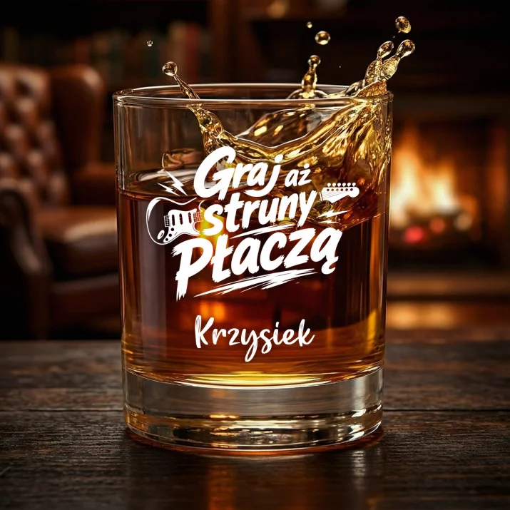 Szklanki Do Whisky z Grawerem Dla Gitarzysty Prezent Dla Mężczyzny: Graj Aż Struny Płaczą Szklanki Do Whisky z Grawerem Dla Gitarzysty Prezent Dla Mężczyzny: Graj Aż Struny Płaczą